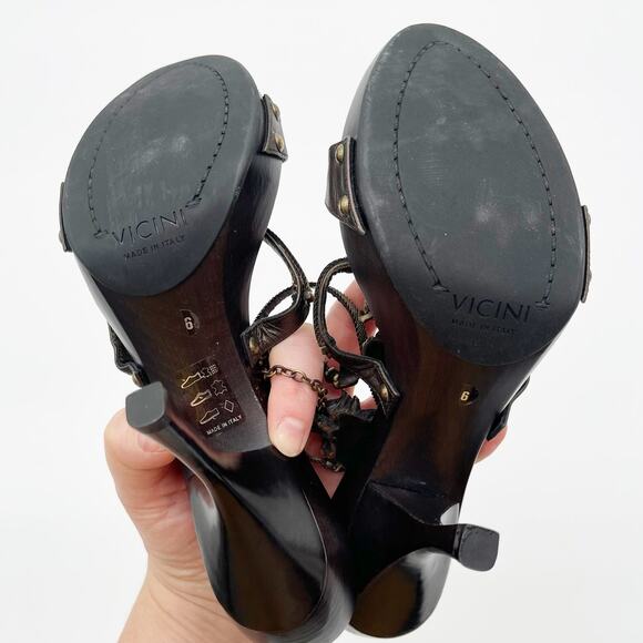 Giuseppe Zanotti Vicini Vintage Dragon Embellished Leather Heeled Sandals IT 36 - Picture 11 of 13